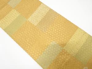 アンティーク　檜垣模様織出し袋帯（材料）